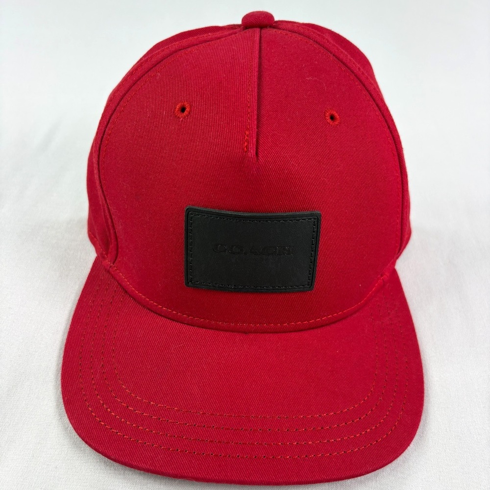 Coach Hat Cap Adjustable Strap Back Adult Men Designer Solid Brim Leather Trim
